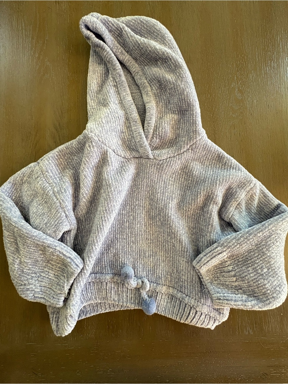 Zara Plush Hooded Sweater in Light Lavender